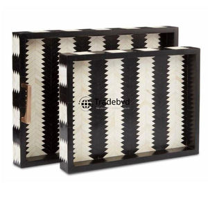 Bandeja de Servicio Moderna Premium con Diseño de Cuerno, Elegante Adorno Móvil para Mesa de Centro de Tradebyd - Product Image 1