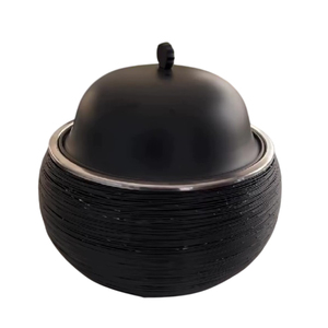 Casserole en acier inoxydable blanc et or avec couvercle, récipient isotherme pour servir les aliments chauds, pour la maison et l'hôtel - Product Image 5