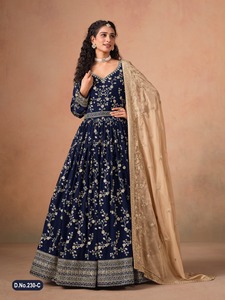 Nouvelle tendance élégante en matière de vêtements : Faux Georgette avec Salwar Kameez brodé, tenue traditionnelle pour femmes, fournisseur Inde. - Product Image 4