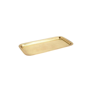 Bandeja rectangular de latón para servir de 14 pulgadas, plato decorativo dorado, bandeja de metal moderna para decoración del hogar, para servir café y cócteles - Product Image 1