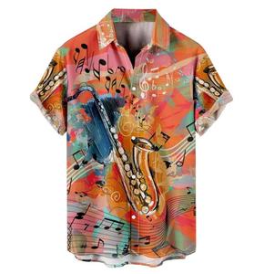 Chemises à imprimé par sublimation personnalisées, vêtements de plage, polyester à séchage rapide, col boutonné, manches courtes, chemise hawaïenne pour homme - Product Image 5