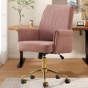 Sedia da Ufficio Ergonomica con Schienale Medio e Tessuto a Righe per Lavoro e Studio - Product Image 4