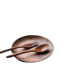 Assiette en bois d'acacia écologique personnalisée 100%, ensemble de vaisselle, plateau en bois avec commande minimum 100 pièces - Product Image 4