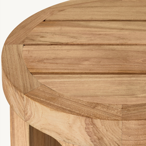 Round Coffee <b>Table</b> Made of Sturdy Teak Wood Eco-Friendly Simple Modern Design Durable for <b>Drinking</b> Coffee - Product Image 3