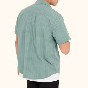 Nouveauté Chemises à carreaux pour hommes à manches courtes Boutons sur le devant Chemise avec logo personnalisé Chemises décontractées - Product Image 1