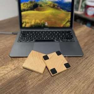 Wooden coaster Made Modern Eco Friendly Square Natural <b>Walnut</b> Wood Coasters <b>Table</b> Decorative Mats Pads for Wedding Parties Bars - Product Image 2