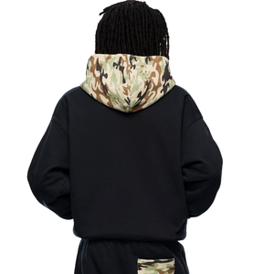 Men's Classic <b>Zip</b> Hoodie with Camo <b>Hood</b> Full <b>Zip</b> Fleece Sweatshirt Cotton Blend Casual Outerwear for Daily Wear and Street Style - Product Image 2