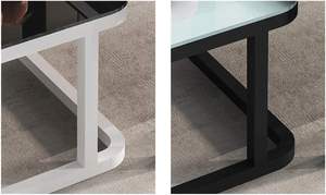 Table d'appoint robuste en métal et marbre, style traditionnel, pour intérieur, coins repas, salons, espaces de travail professionnels, placement de boissons - Product Image 4