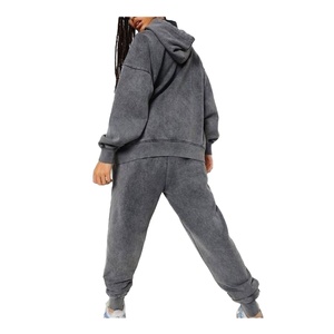 Conjunto de Sudadera con Capucha y Pantalones Cargo para Hombre, Lavado Ácido, Transpirable, Ecológico, Ajuste Holgado, Dos Piezas, Estilo Casual - Product Image 4