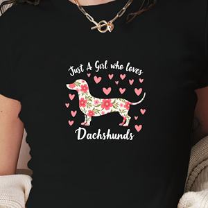 T-shirt court pour femme, coupe slim, tendance Y2K, imprimé teckel, tissu tricoté - Product Image 2