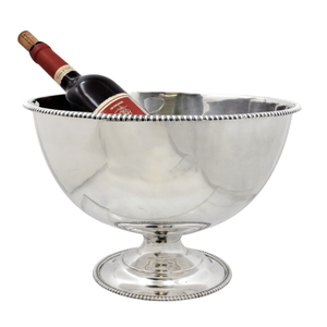 Élégant grand bol à punch en acier inoxydable avec base sur pied, seau à champagne et plat de service pour buffets, idéal pour les fêtes et événements - Product Image 6