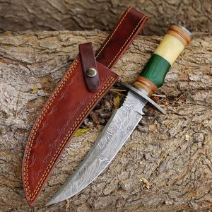 Nouveau Couteau de Chasse et de Camping Bowie 2026 en Acier Inoxydable de Haute Qualité à Bord Dentelé, Manche en Bois, Lames OEM PRESTIGE – Vente Flash - Product Image 5