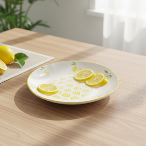 Plato Lateral de Porcelana Fina de Primera Calidad 3460985B-20, Nuevo, con Estampado de Limón Amarillo y Espiral - Product Image 5