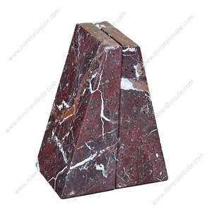 Sujetalibros de Mármol Rojo Zebra de Lujo para Decoración Moderna del Hogar, Diseño Grabado Totalmente Personalizado, Regalo de Boda Más Vendido, ISO - Product Image 3