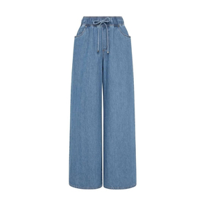 Elastic Waist Pleated Full Length <b>Black</b> Color Casual Fashion Long Pants <b>Trousers</b> for <b>Women</b> - Product Image 1