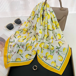 Pañuelo de 68 cm con estampado de limones, nuevo pañuelo de seda sintética para primavera/verano, fresco y versátil, para ropa, bolso y chal, pañuelo para la cabeza - Product Image 2