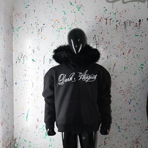 Sweat-shirt à capuche pour homme, personnalisé avec logo OEM, en coton 100% lourd, fermeture éclair, hiver, fils fins - Product Image 5