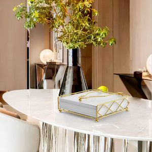 Napkin Holder Flat Paper Towel Dispenser with Weighted Arm Metal Wire Tissue Storage Basket Tabletop Kitchen <b>Caddy</b> Organizer - Product Image 5