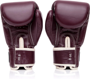 ถุงมือชกมวยหนังวัวแท้ Fairtex Burgundy คุณภาพสูง แบบเต็มนิ้ว สำหรับฝึกซ้อมสำหรับผู้ใหญ่ ศิลปะการต่อสู้ - Product Image 3