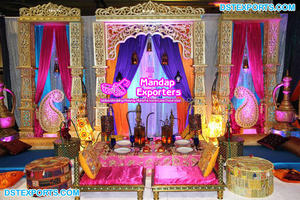 Decoración Rústica y Elegante para Recepción de Boda India, Escenario de Boda Ligero de Fibra de Vidrio para Eventos - Product Image 6