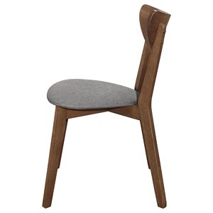 Set di 2 Sedie da Pranzo Imbottite in Noce Naturale e Grigio - Product Image 6