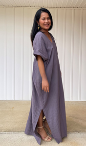 <b>Kaftan</b> Dress for Women Double Gauze Cotton Maxi Dress Oversized Loose <b>Summer</b> Dress Lounge Wear At Factory Price - Product Image 2