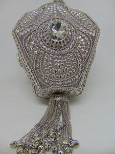 elegant 2026 New Design Women evening Party Prom Banquet Velour Clutch Bag Shining Crystal Handle Evening Bag bead chain strap - Product Image 3