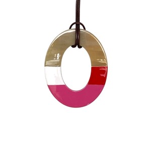 Colgante de Cuerno de Búfalo Hecho a Mano, Ecológico, con Recubrimiento de Laca, Estilo Moderno, Forma Ovalada, Joyería Unisex para Mujer, DTJ DHP-788 - Product Image 3