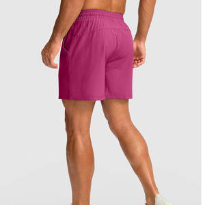 New Custom Solid Casual Lined Double <b>Layer</b> Pockets Quick Dry Athletic Jogger Sports Workout 2 in 1 Men Gym Shorts - Product Image 4