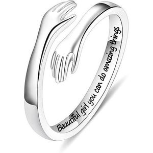 Anello Regolabile in Argento Sterling S925, Gioiello alla Moda per Donne, Ragazze e Adolescenti, Regalo per la Festa della Mamma e Compleanno per Figlie - Product Image 1