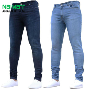 Pantalones Vaqueros Super Skinny para Hombre al por Mayor, de Alta Elasticidad, Ajustados, Casuales, en Azul y Negro, Estilo Lápiz, a la Moda - Product Image 1