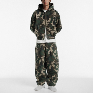 Ensemble assorti camouflage personnalisé pour homme : Sweat à capuche oversize et pantalon de jogging – Ensemble de survêtement 2 pièces vierge - Product Image 4