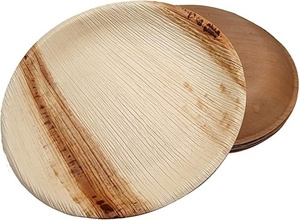 Assiettes rondes en feuille de palmier de qualité export, 6 pouces, pour servir des cornichons, des salades, des chutneys, des tranches de pizza et de l'ail. - Product Image 1