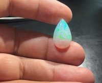 Opale d'Éthiopie naturelle non traitée de haute qualité, forme poire, 6,15 carats, pierre précieuse, cabochon, certifiée IGI, blanche