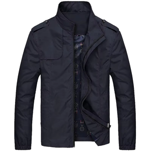 Chaqueta Ligera de Poliéster y Algodón para Hombre, con Cierre, Cuello Alto, Casual, Resistente al Viento, con Logotipo Personalizado OEM - Product Image 1