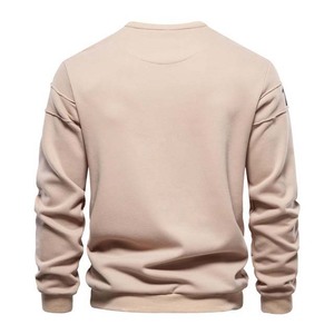 Sudadera de Cuello Redondo para Hombre, Color Sólido, Corte Regular, Tejido de Algodón, Estilo Casual para Otoño, Logotipo Personalizado con Impresión Frontal - Product Image 3