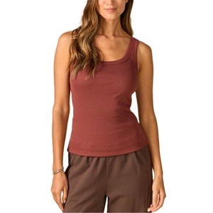 Camiseta Deportiva Casual de Verano para Mujer, Top sin Mangas, Color Sólido Personalizado, Transpirable, de Secado Rápido, Ecológica, 100% Algodón Rib - Product Image 1