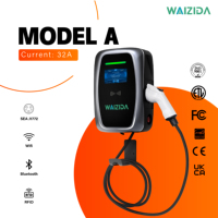 Cargador de Vehículos Eléctricos de Pared Tipo 2 de 22 kW y 32 A, Estándar Europeo, Estación de Carga de CA Montada en Pared para Uso Residencial