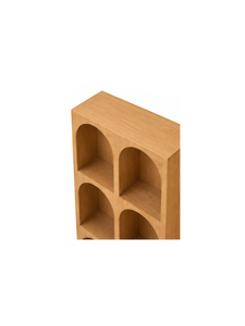 Librería Japonesa Moderna de Madera con 6 Compartimentos Arqueados, Diseño Minimalista Independiente para Sala de Estar, Oficina en Casa, Almacenamiento - Product Image 4