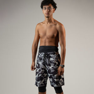 Nouveaux shorts de bain Awrah personnalisés avec logo, design camouflage, shorts Awrah couvrant les genoux pour hommes, 100% polyester, imperméables, séchage rapide, short Awrah - Product Image 1