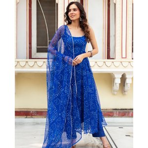 Hermoso traje de fiesta Anarkali Con parte inferior y talla Dupatta XS - Product Image 2