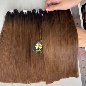 Extensions de cheveux humains vietnamiens CDYHAIRVN, couleur caramel, double trame, qualité supérieure, couleur personnalisée, anneaux doux, dimension naturelle - Product Image 2