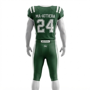 Custom Men's Green White American Football Uniform <b>Padded</b> Jersey <b>Pants</b> Set Sports Team Apparel - Product Image 4
