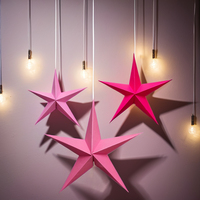Décorations murales multifonctionnelles en papier artistique 30 cm en forme d'étoiles pour Noël, la Saint-Valentin, Pâques, le Nouvel An chinois, Diwali, la rentrée scolaire