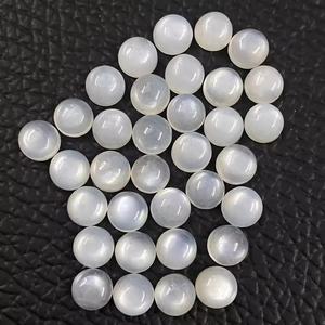 Pierres de lune rondes cabochonnées de 6 mm, pierres précieuses naturelles blanches, prix le plus bas, qualité AAA, pierres de lune en gros, pierres semi-précieuses - Product Image 1