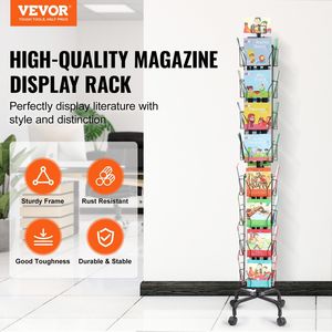 Portacarte girevole a 32 tasche porta porta cartelli girevoli a 360 gradi 4 ruote chiudibili a chiave per esposizione fiere - Product Image 2