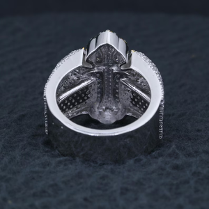 Moissanite <b>Cross</b> <b>Ring</b> Iced Out Religious Statement <b>Ring</b> Luxury Hip Hop Jewelry Two Tone Pave <b>Ring</b> For Men Women - Product Image 2