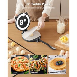 8 Inch Heavy Duty Cast Iron Tortilla Press Pataconera Maker with <b>Handle</b> 100 Tortilladora Fry <b>Pans</b> Category - Product Image 2