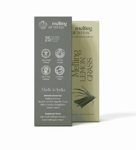 Bâtons d'encens de luxe à la citronnelle MELTING LEMONGRASS, parfum de citronnelle, qualité d'exportation supérieure, Agarbatti - Product Image 3