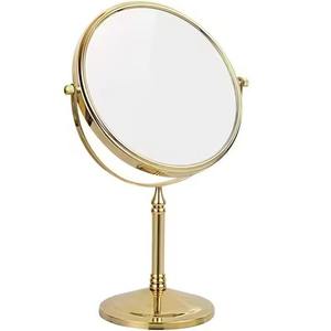 Espejo de mesa redondo con marco de metal, espejo de maquillaje con soporte para tocador, espejo cosmético para baño - Product Image 6